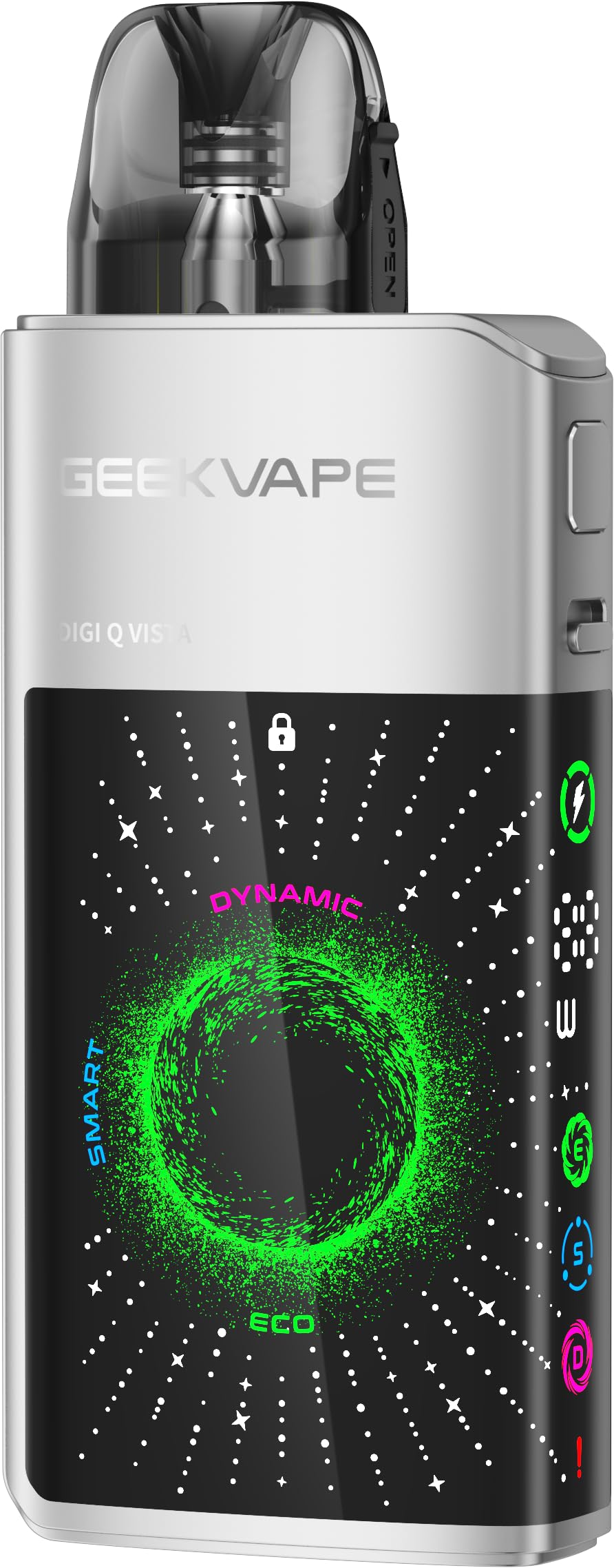 geek vape digi-q vista 35w pod system TVDC Geekvape Kit 35W, 1600mAh Battery, 3D Curved Screen, 3 Power Modes, USB-C Rechargeable Kit with Adjustable Airflow Level:24mg Watermelon & Mint CBD Dual Row