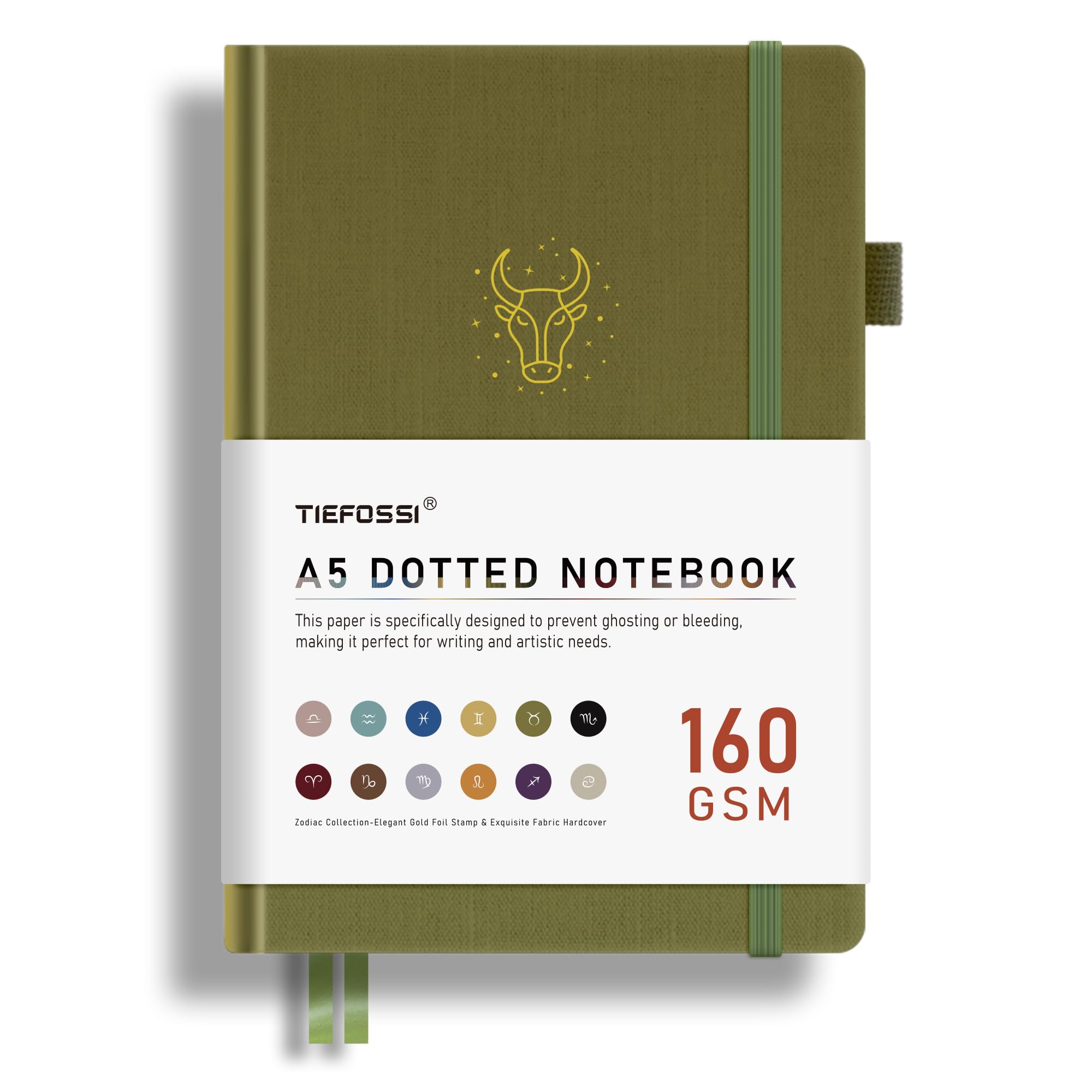 TIEFOSSI Bullet Dotted Journal, Papel Grueso de 160GSM, Cuaderno de Puntos con Constelaciones, Cuaderno de Tauro para Mujeres, 256 Páginas de Cuadrícula de Puntos Numerados