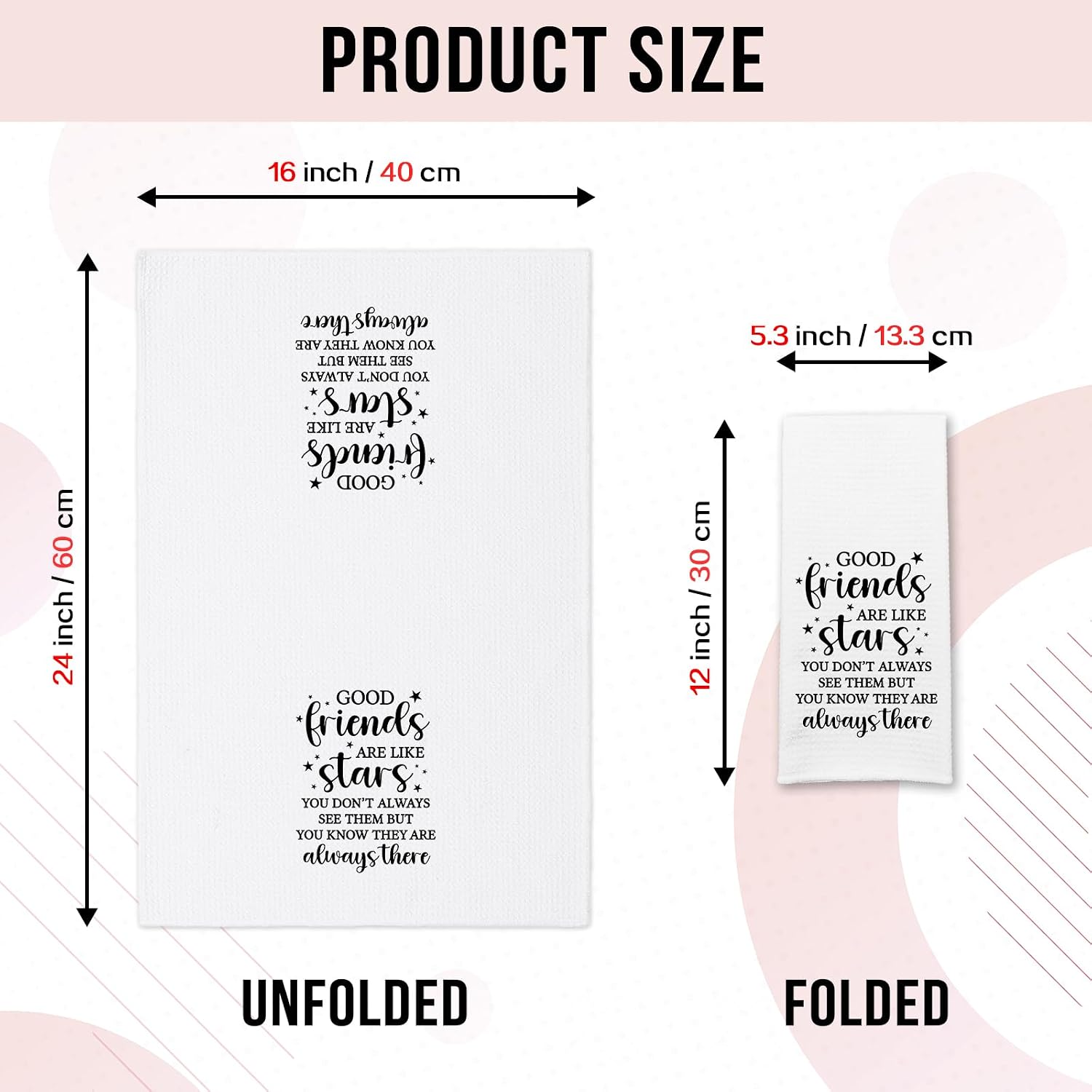 Funny Kitchen Towels for Friends, Good Friends are Like Stars Dishcloths, Friendship Gifts for Women, Good Friends Tea Towels for Kitchen Decor, Sweet Housewarming Gifts for Sister Bestie image 2