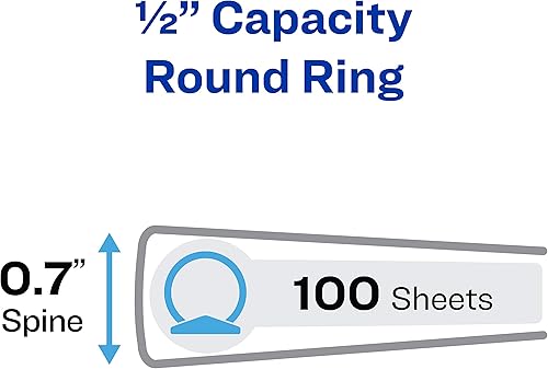 Miniatura 2 de Avery Economy View - Carpeta de 3 anillos redondos de 0.5 pulgadas, 1 carpeta negra (05751) (paquete de 2)