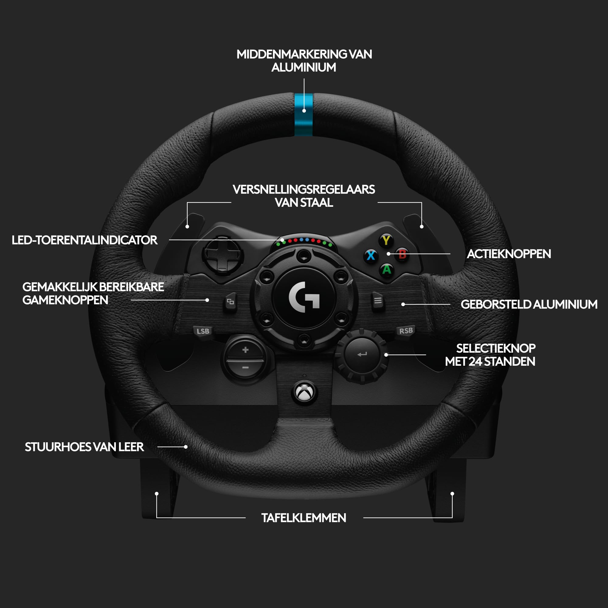 Logitech EMEA28i-935 G923 Racing Wheel and Pedal for Xbox One and