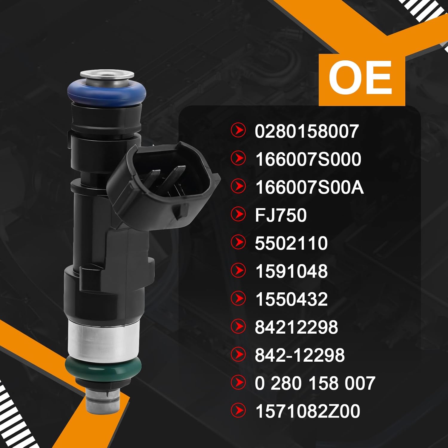 Upgraded 8PCS 0280158007 Fuel Injectors Fits For Nissan 2005-2012 Pathfinder, 2005-2014 Armada, Xterra, Frontier, 2012-2014 Nv 1500 2500 3500 Titan, 4.0L 5.6L