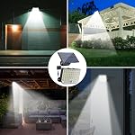 La lumière du capteur de mouvement solaire à l'extérieur, KagoLing 256 LED Lumières solaires pour l'extérieur IP65 imperméable 3 Modes Split Design Solar Security Flood Lights avec 16.4ft Câble pour le chemin de triage de porte avant de Fence Patio