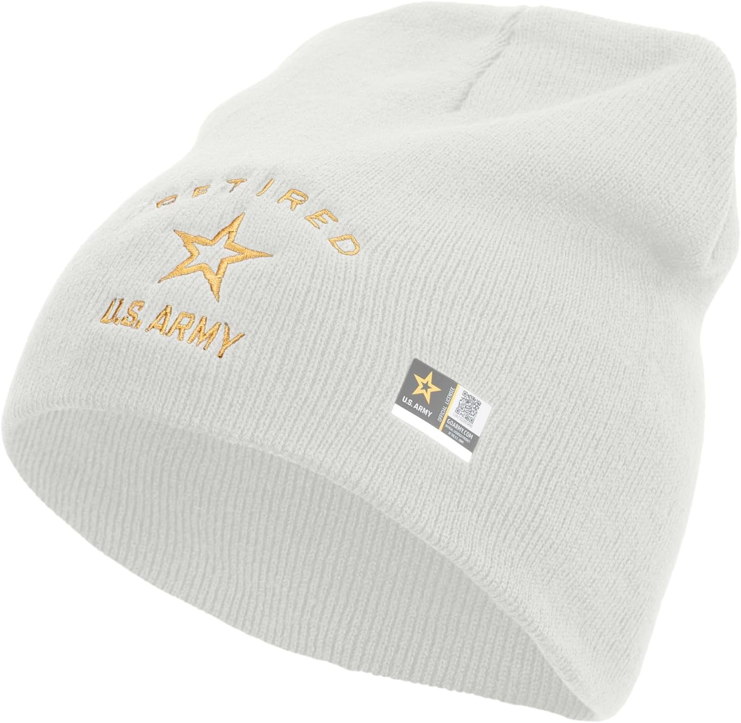 e4Hats.com US Army Retired Military Embroidered 8 Inch Knitted Short Beanie