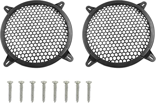 2Pcs Black Plastic Subwoofer Grill, 8 Inch