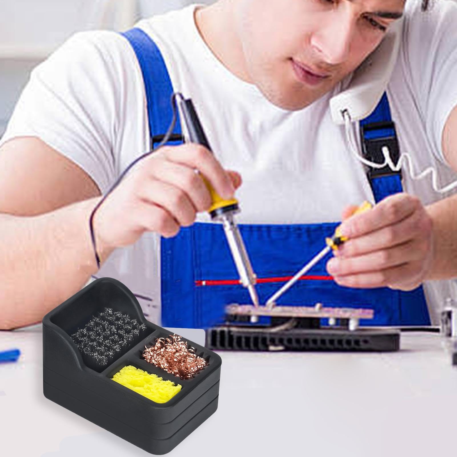 Laine de laiton à souder – Nettoyant portable pour pointes | Bobine en laiton avec brosse en acier, kit de nettoyage dense pour réparation électronique, outil de soudure pour projets d'artisanat