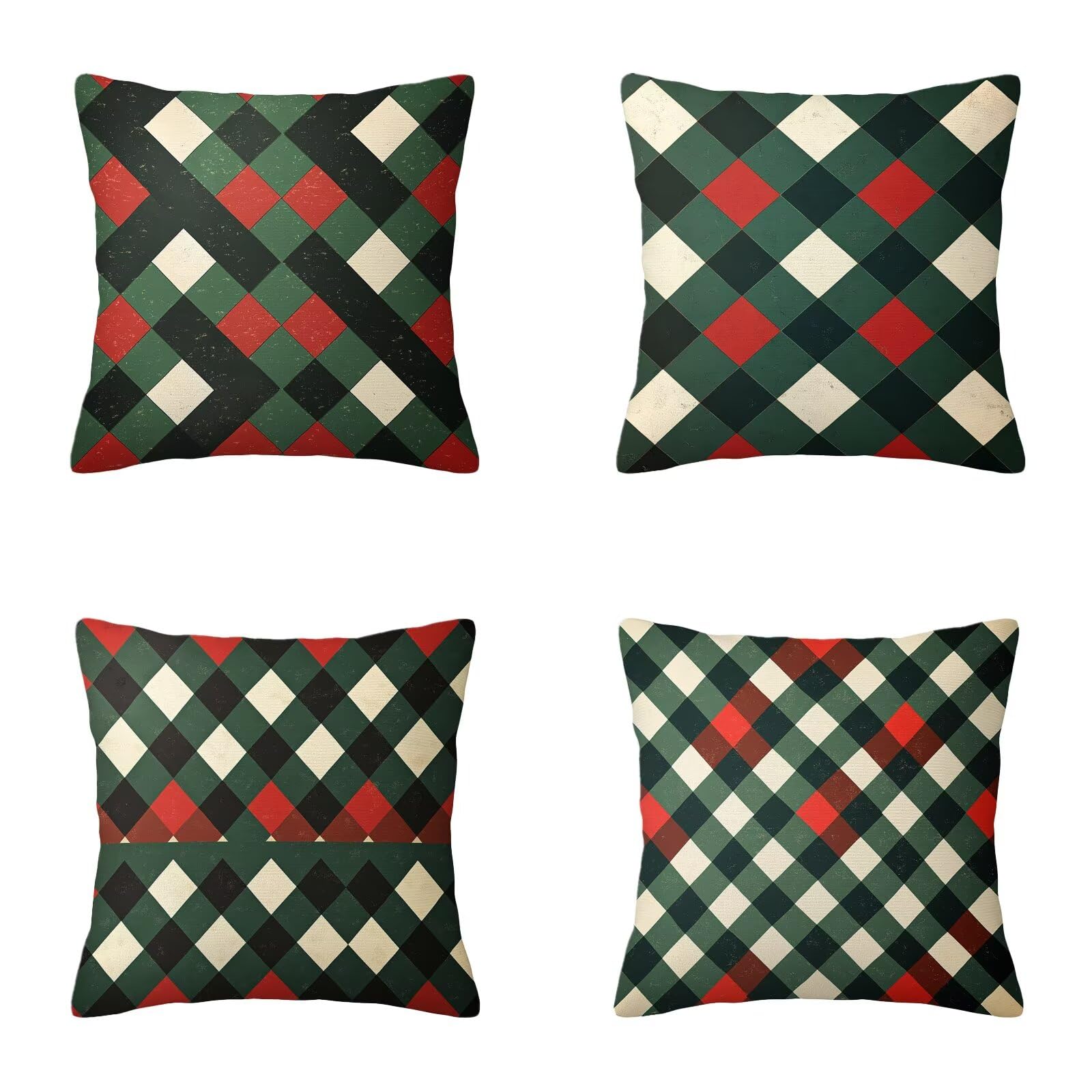 Q-43 Poszewka na poduszkę w stylu retro, 60 x 60 cm, w paski, 4 sztuki, przyjemne i łatwe w pielęgnacji, poszewki na poduszki na kanapę, z zamkiem błyskawicznym, dekoracyjne, prezenty dla kobiet Q-43