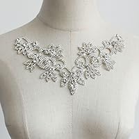 Vista 131 de PEARLY JUN Apliques de diamantes de imitación de plata con apliques de diamantes para vestidos, costura a mano, proyectos de manualidades, ropa