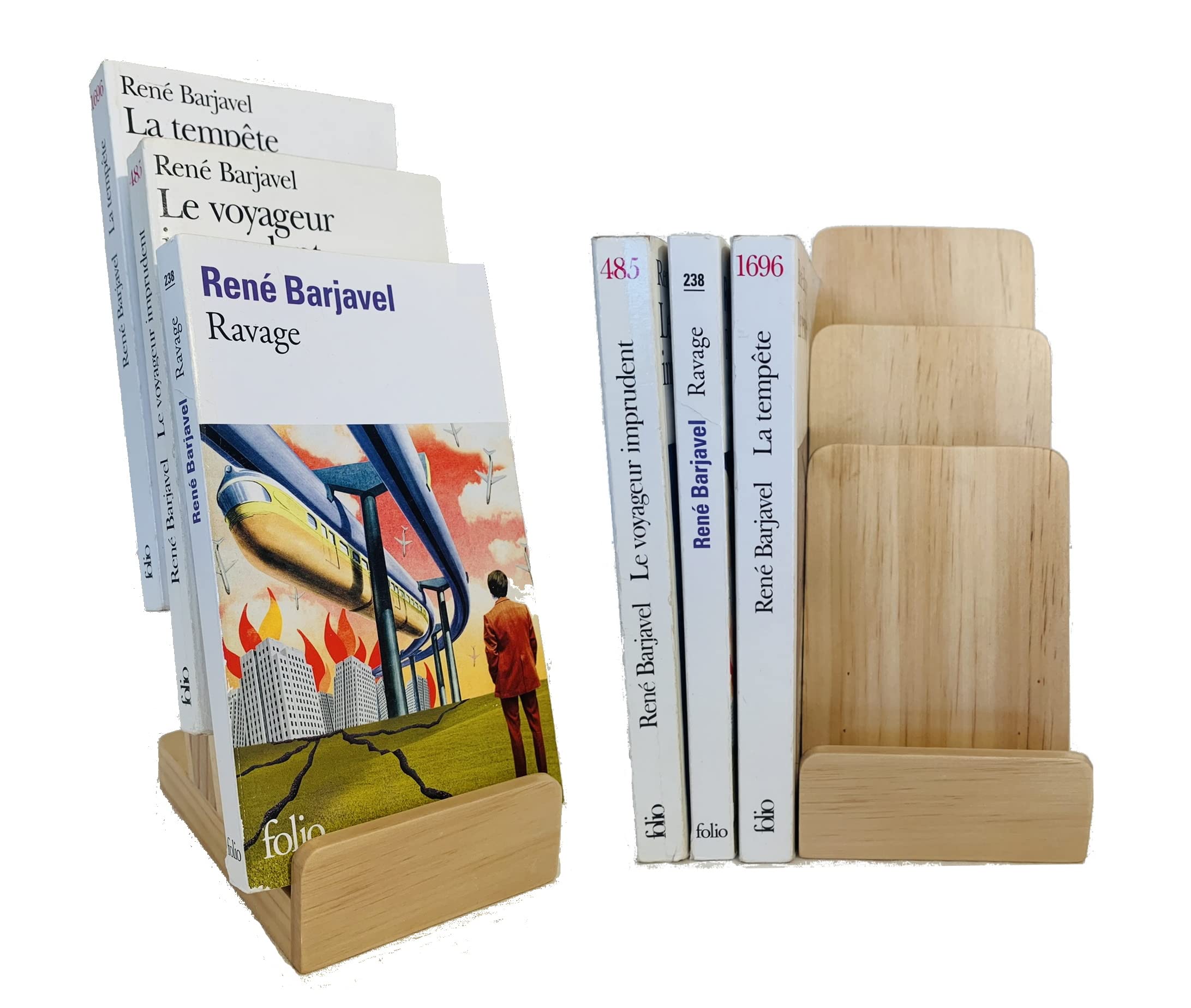 Elegant 3-Tier Pine Wood Literature Holder, Trifold Brochure Holder, Flyer Holder, Postcard Display and Countertop Wooden Display Stand [Pack of 1]