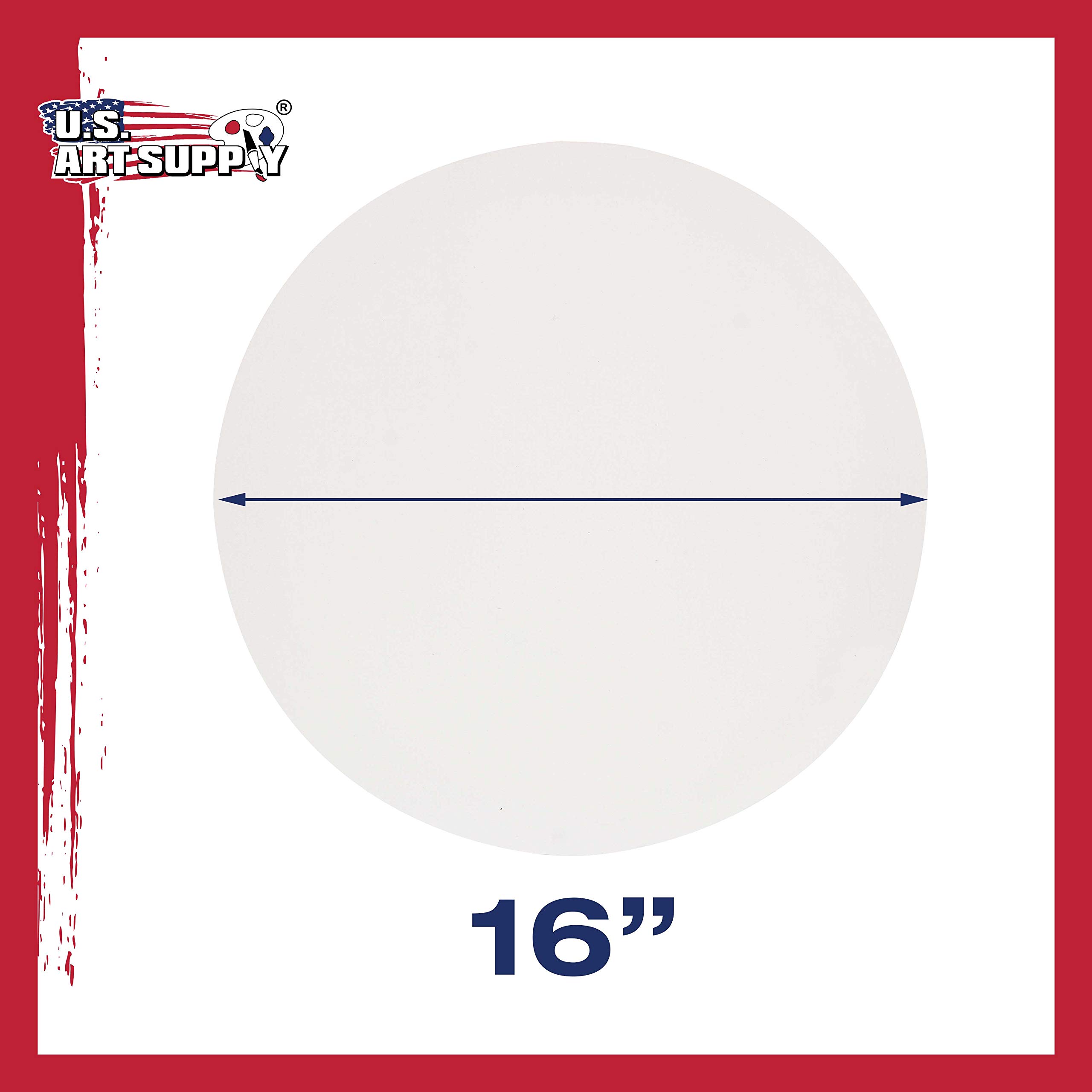 U.S. Art Supply Lot de 2 toiles tendues rondes sans acide de qualité professionnelle 340 g de diamètre 40,6 cm