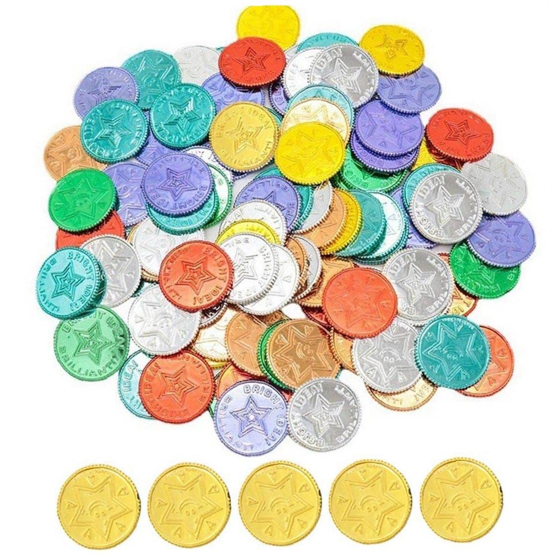 Amazon.co.jp: Sinyde 金貨玩具 プラスチック カラフルな 偽のお金