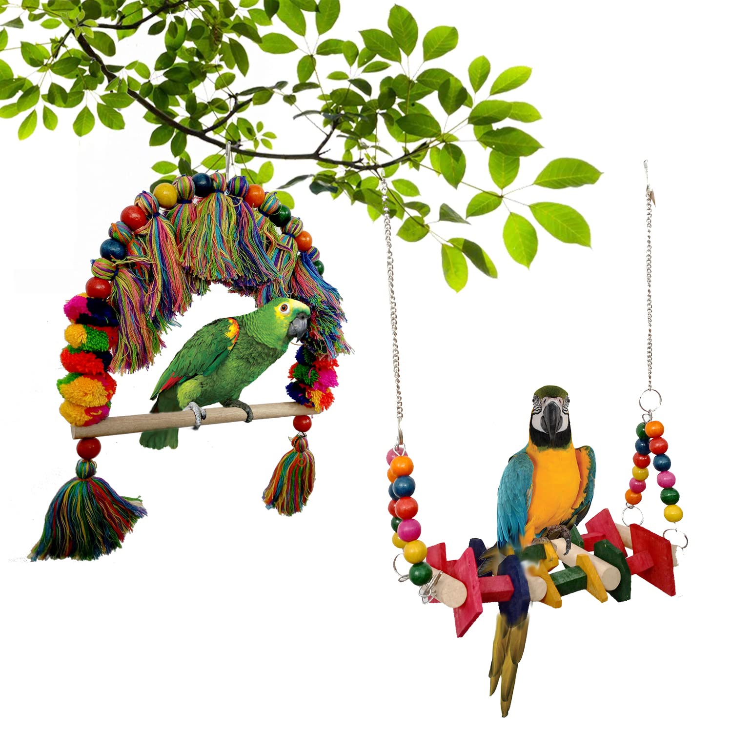 Jainsons Pet Products Pet Bird Parrot Parakeet Budgie Cockatiel Cage Hammock Swing Toy Hanging Toy Pack of 2 (B0B5MYQRLZ) Amazon Price History, Amazon Price Tracker