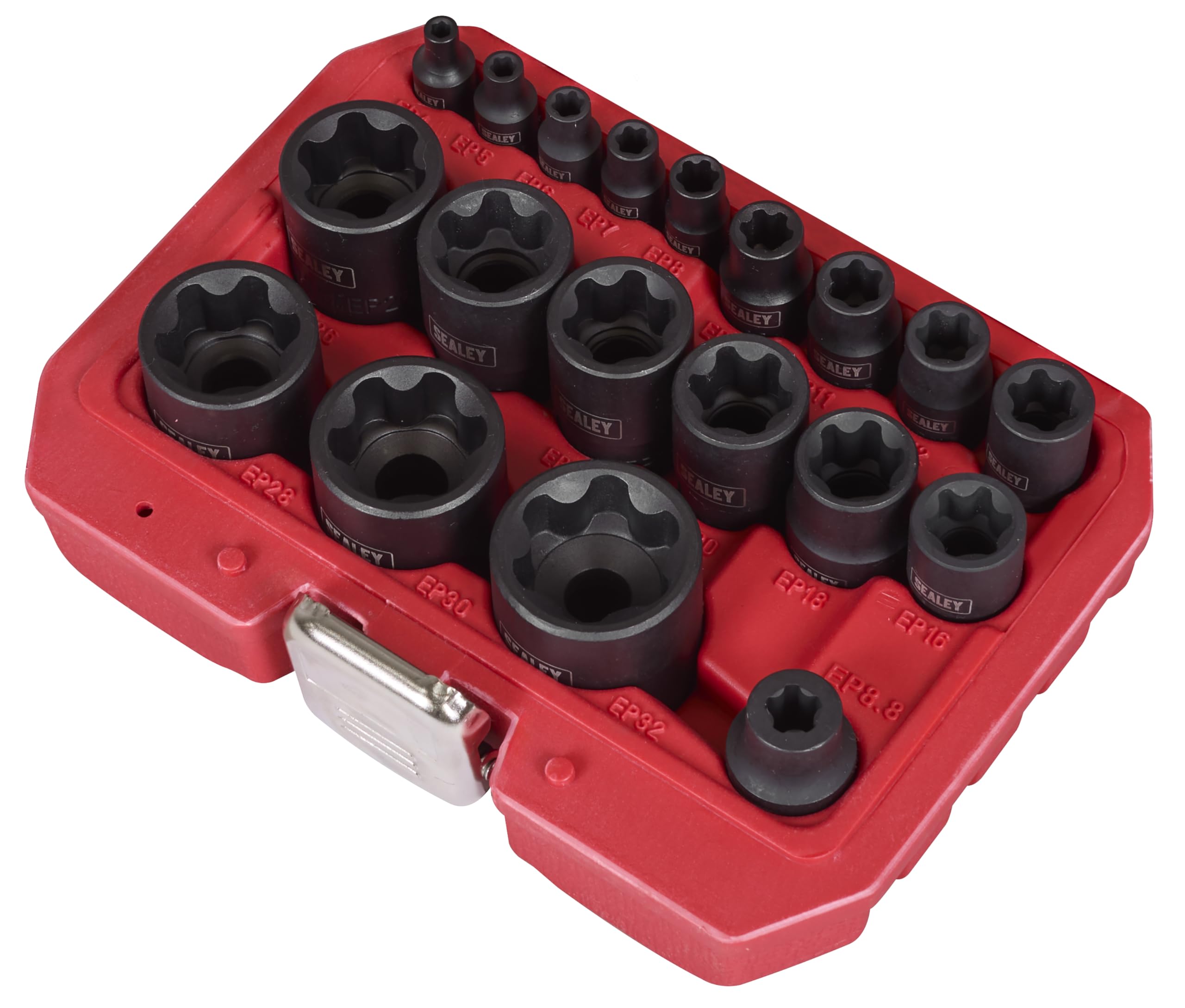 Sealey 19pc External TRX-P* EP Socket Set, TRX-P*, Including 5-Point EP8.8 Tesla Socket - SX097 - Image 4