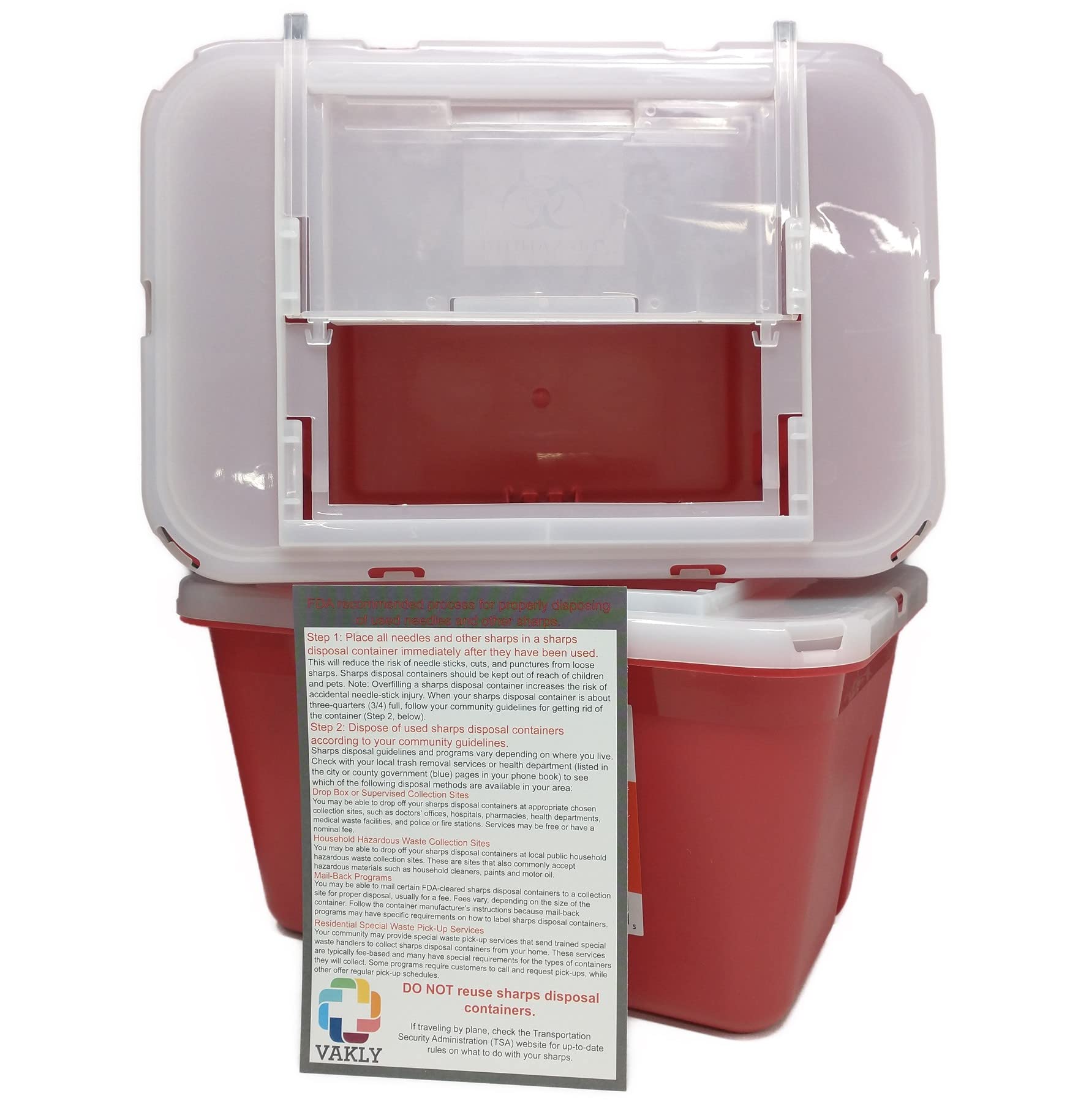 Buy Sharps Container 1 Gallon Large Puncture Resistant for Safe