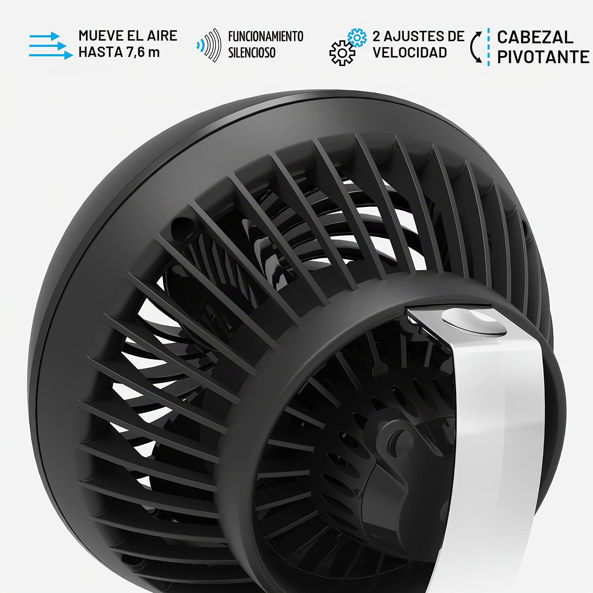 Vornado Circulador de aire personal de 160 grados, ventilador pequeño para dormitorio, escritorio y mesita de noche, potente refrigeración personal, 2 ajustes de velocidad, circulación de aire Vortex