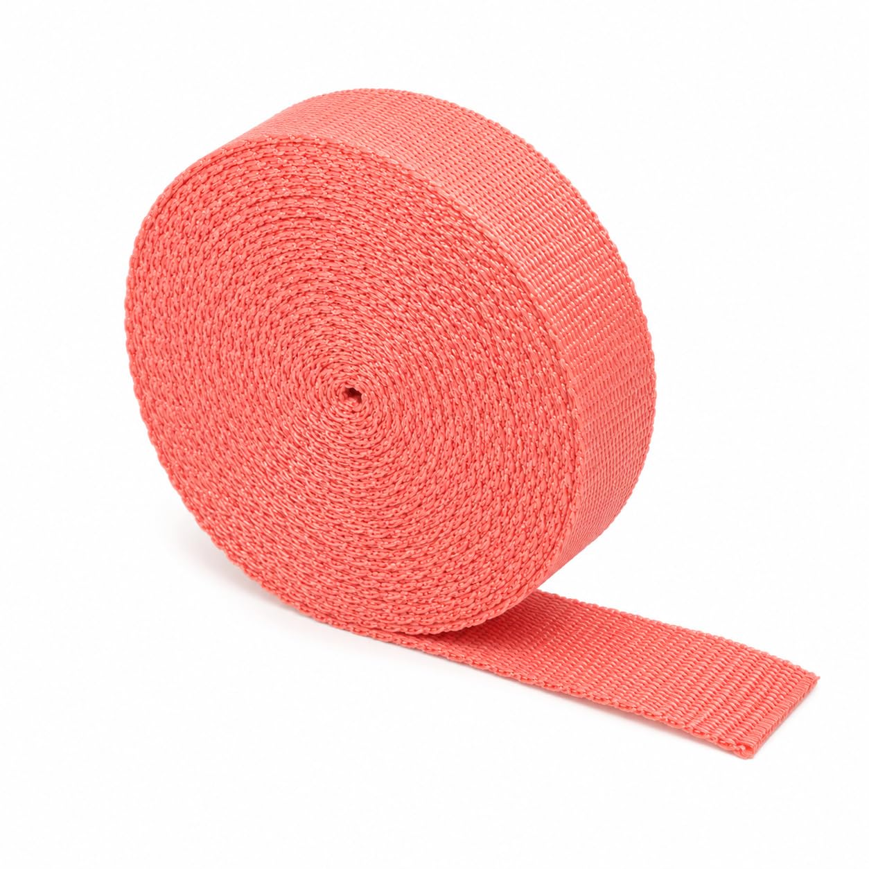 The Webbing Shop Polypropylene Webbing Strap, Continuous Length Flat Woven Tape for Bags, Crafts, Belts, Pet Collars and Leads (Salmon Pink, 25mm x 10m)