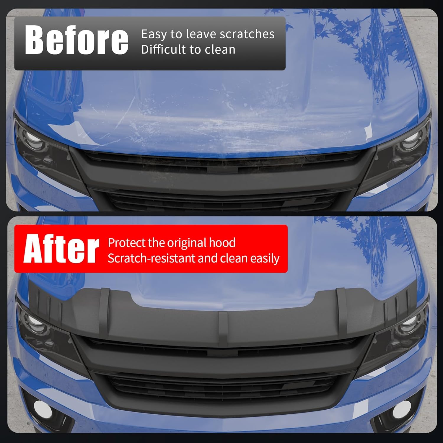 Hood Protector Compatible with 2015-2022 Chevrolet Colorado TPE Hood Shield Hood Deflector Hood Guard for 2021 Chevy Colorado Accessories