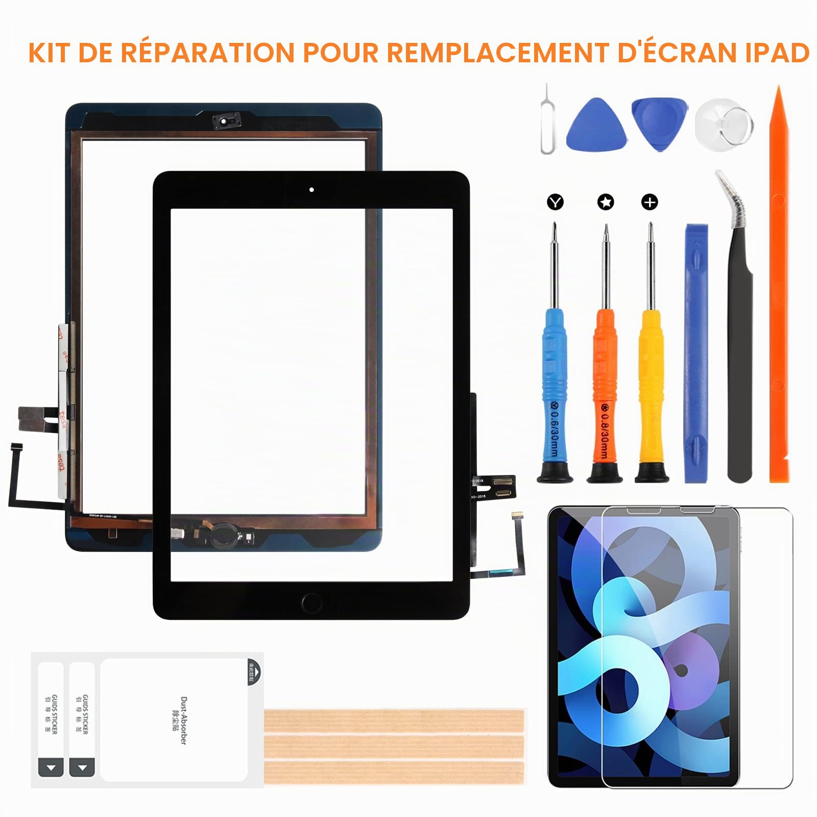ARSSLY écran tactile 2018 pour iPad 6 9.7 A1893 A1954 Digitizer avec Accueil Button, Écran Tactile Remplacement pour iPad 6ème