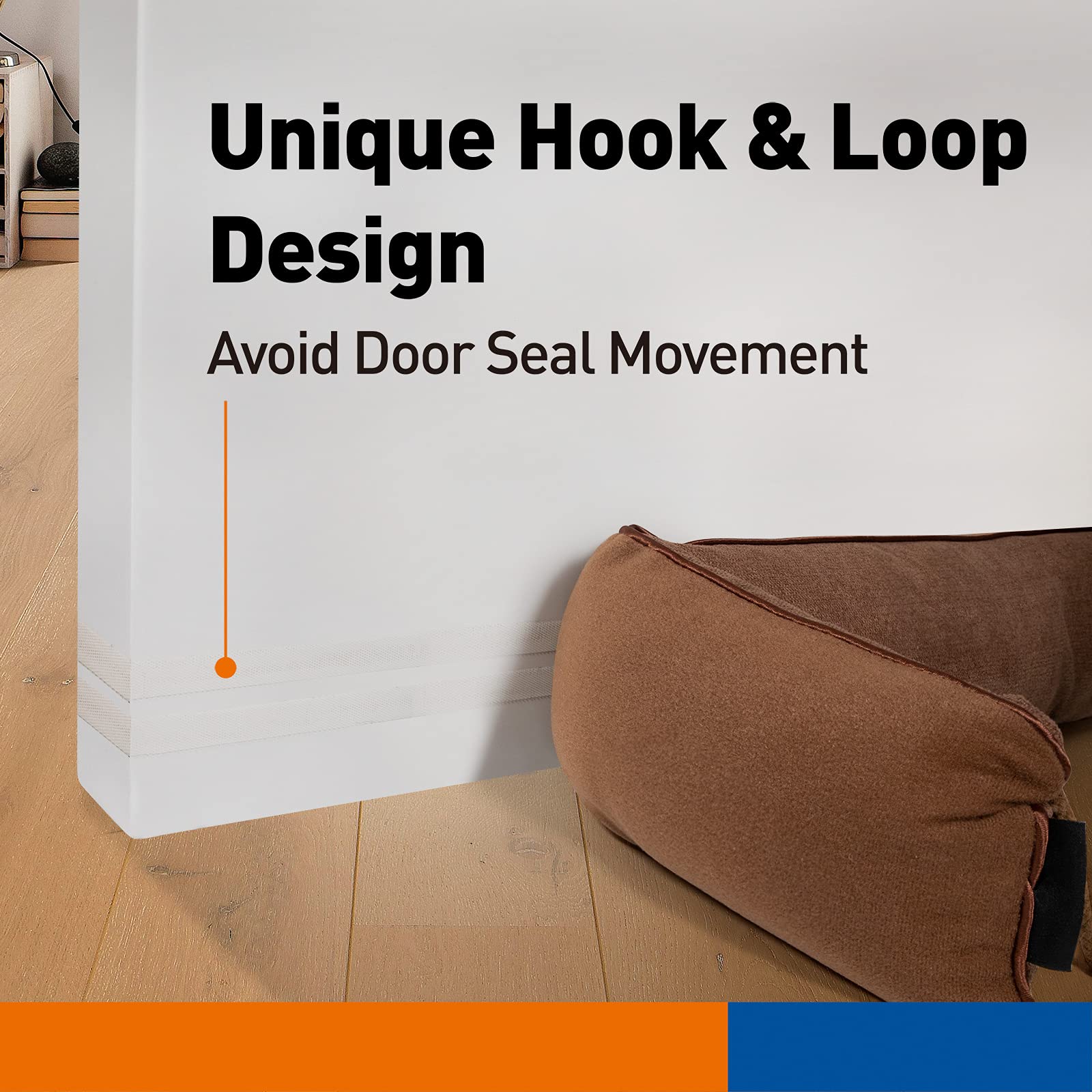 MAGZO Door Draft Stopper 36 InchesBrown, Bottom Door Noise Reducer Draft Blocker with Hanging