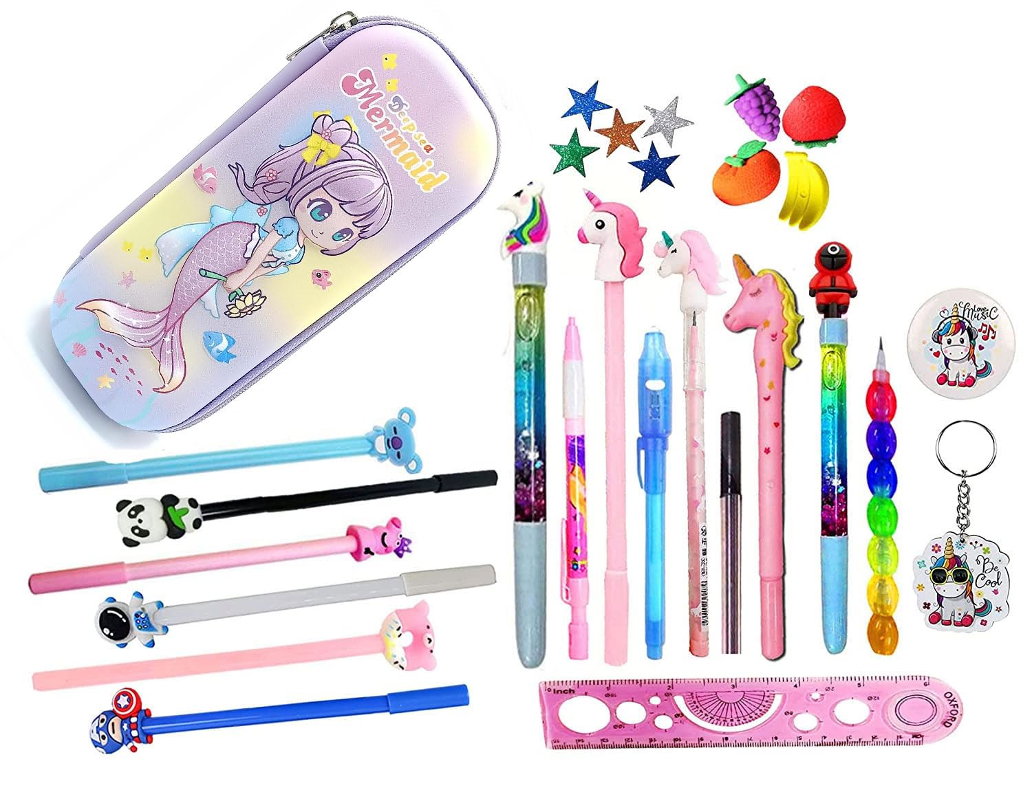 KOBBET Mermaid Canvas Stationery Gift Set For Girls Mermaid Pencil Box With All Stationery Mermaid Complete Stationery Combo For Kids Birthday Gift,Party Favor For Girls (Mermaid,Style 1,Multicolor) (B0BR83MRC7) Amazon Price History, Amazon Price Tracker