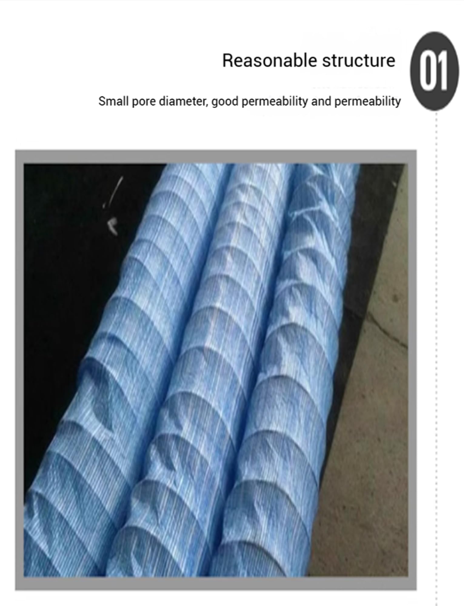 Tubo de drenaje francés flexible de 5 cm de diámetro, manguera de drenaje de tela no tejida de 20 m para patio, hombro de carretera y pendiente en ángulo, solución de drenaje corrugado duradera