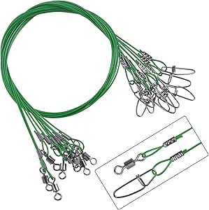 20PCS Fishing Leaders Saltwater 150LB Heavy Duty Stainless Steel ...