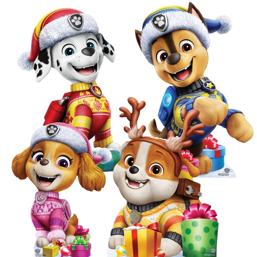 Star Cutouts SC4901 Paw Patrol Christmas Star Mini Multipack Cardboard Cutouts 62cm – Festive Kids Room Decorations & Holiday Party Décor