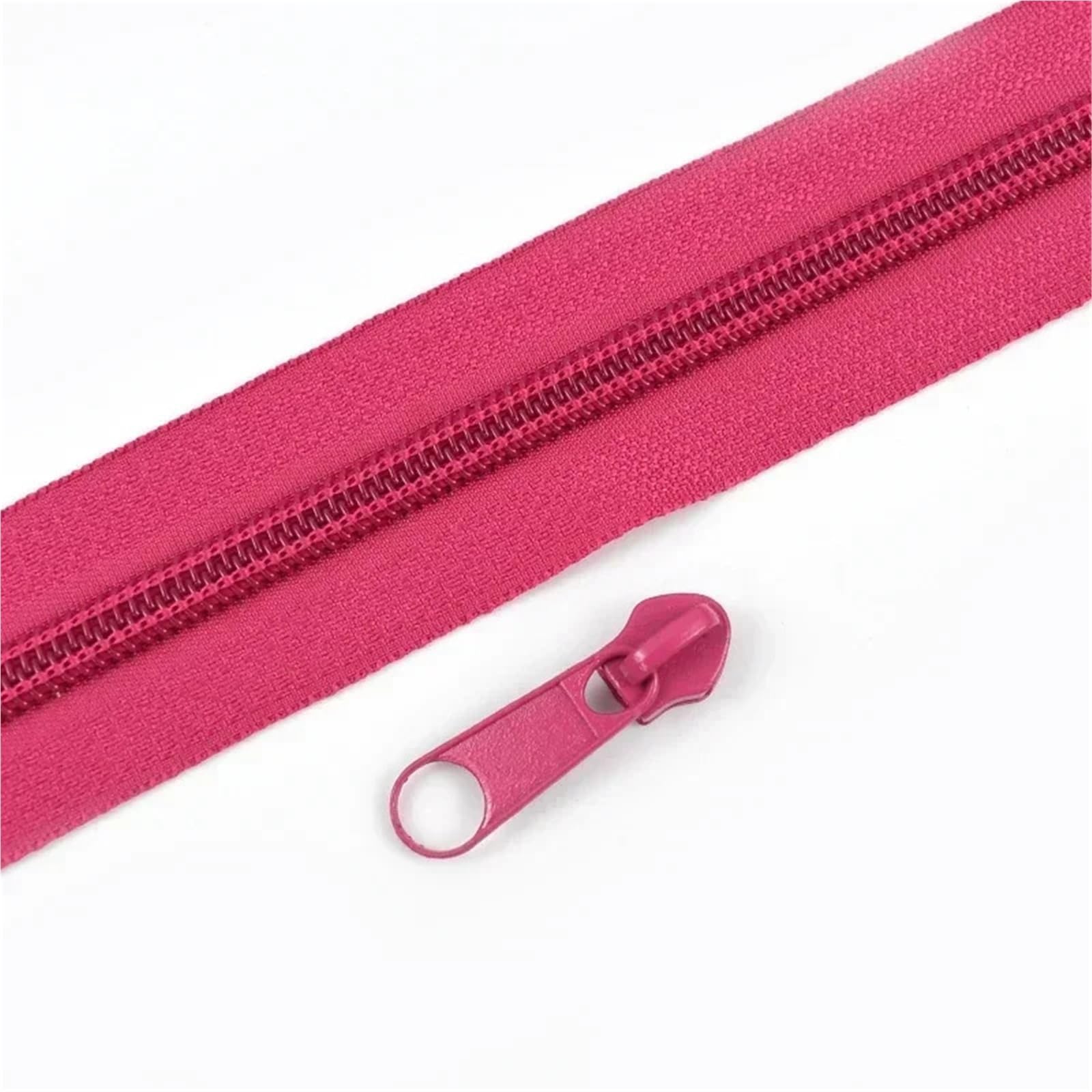 Zips for Sewing 2/5/10/20M 3# 5# Rainbow Nylon Zipper with Slider Bags Garment Decor Zip Closure By The Meter Zips Repair Kit Sewing Accessories Sewing Supplies(HotPink,2MZips 2PcsSliders,No5)