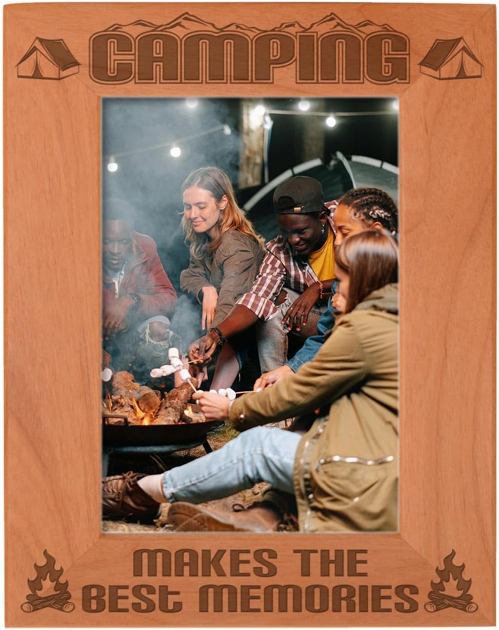 ThisWear Camp Gift Camping Makes the Best Memories Camp Photo Frame Wood Engraved 5x7 Landscape Picture Frame