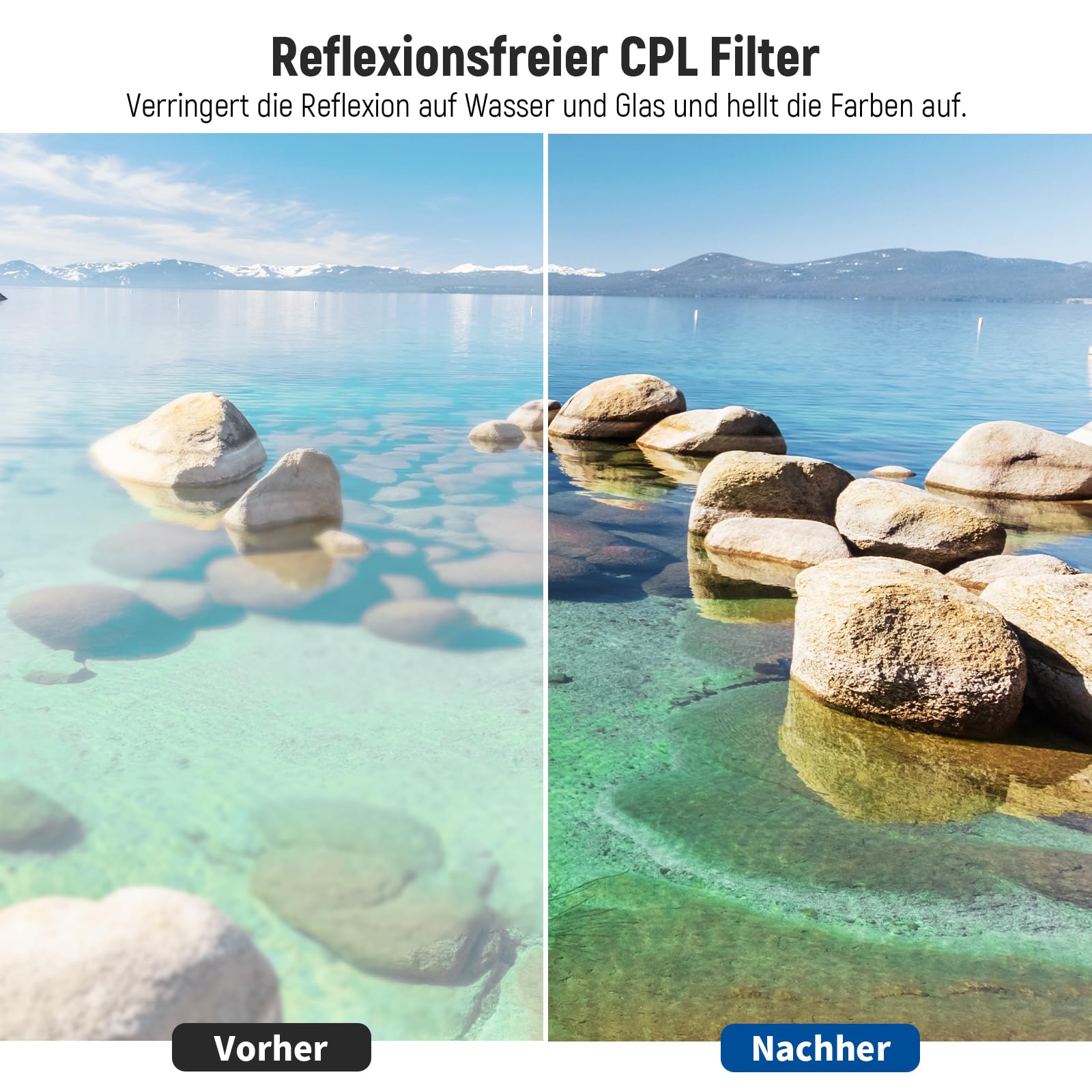 NEEWER 49mm Objektiv Filter Set: UV, CPL, FLD, ND2, ND4, ND8, Gegenlichtblende und Objektivdeckel Kompatibel mit Canon Nikon Sony Panasonic DSLR Kameras mit 49mm Objektiv