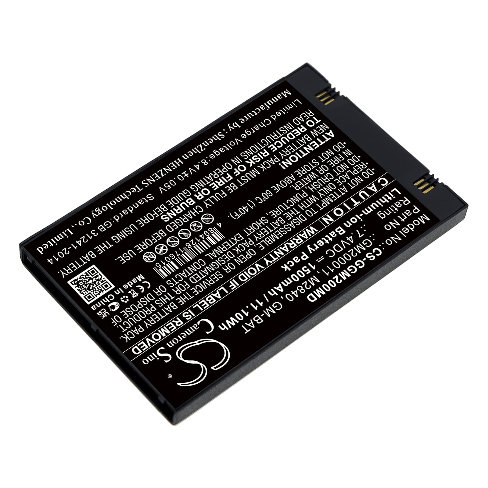 TECHTEK Batteria 1500mAh compatibile con [GE] Echographe Vscan, Scan Ultrasound, Vscan Pocket Sized Ultrasound GM200011 sostituisce GM-BAT, GM200011, M2840 FBA
