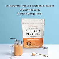 Vista 5 de Live Conscious Polvo de péptidos de colágeno – Polvo de colágeno con sabor a melocotón y mango – Apoyo para el cabello, la piel, las uñas