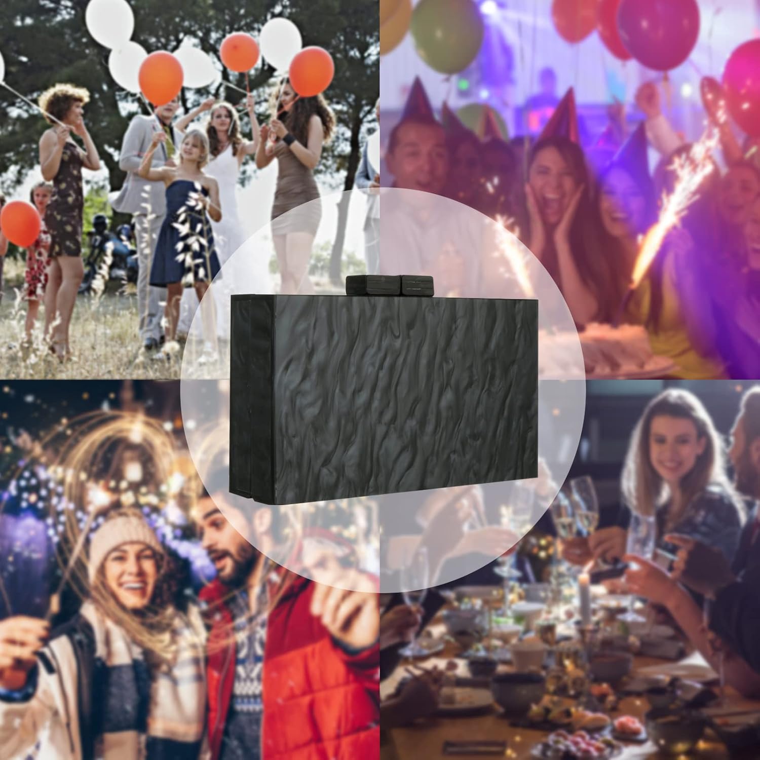 Gets Acrylic Clutch Purses for Women with Marbling Purses and Handbags Elegant Banquet Evening Crossbody Bag - Image 7