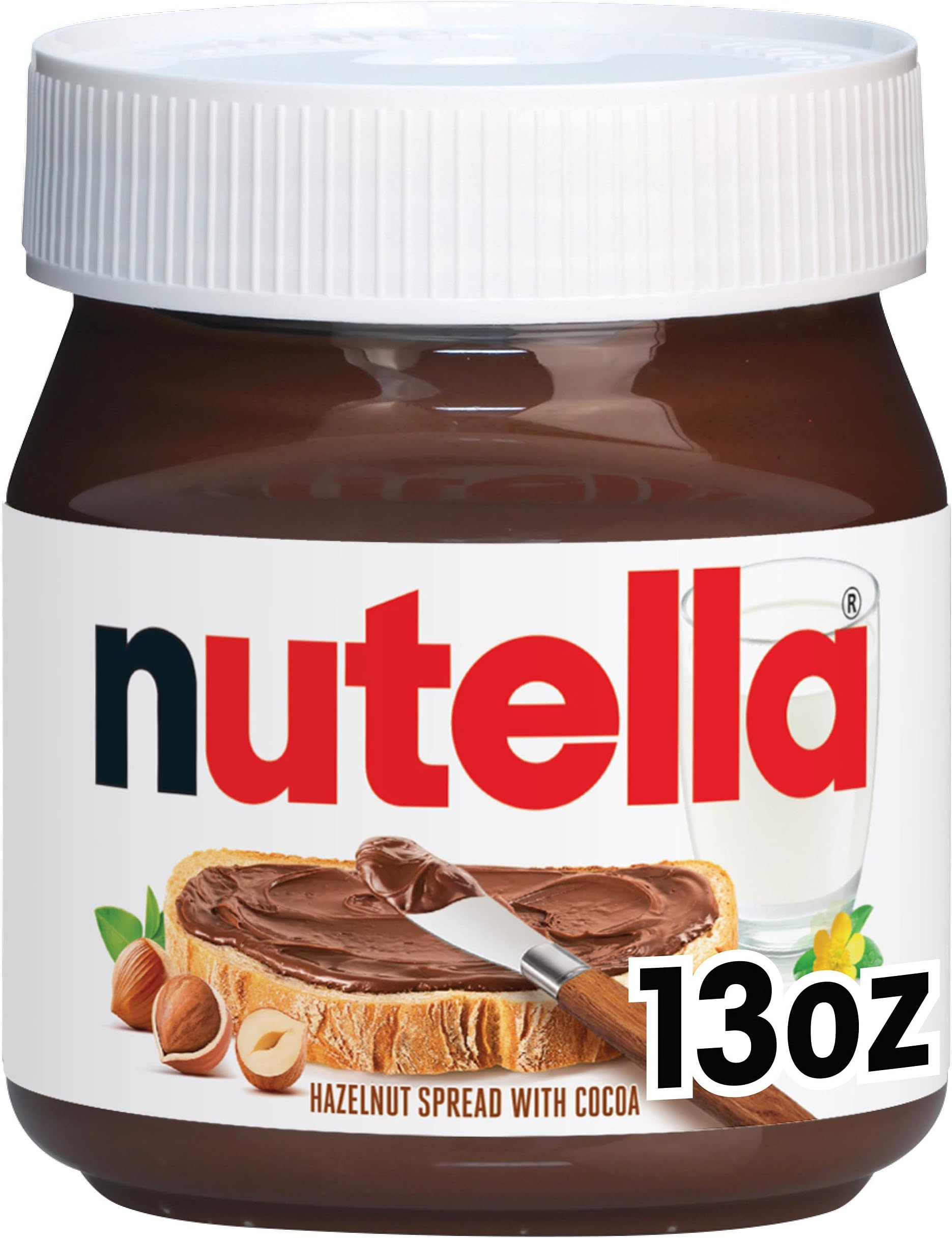 Nutella Hazelnut Spread with Cocoa for Breakfast, 13 oz Jar