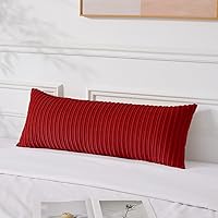 Vista 128 de UGASA - Fundas de almohada decorativas de terciopelo suave y sólidas de Navidad para sala de estar/sofá, 16 x 16 pulgadas, 2 unidades, color burdeos