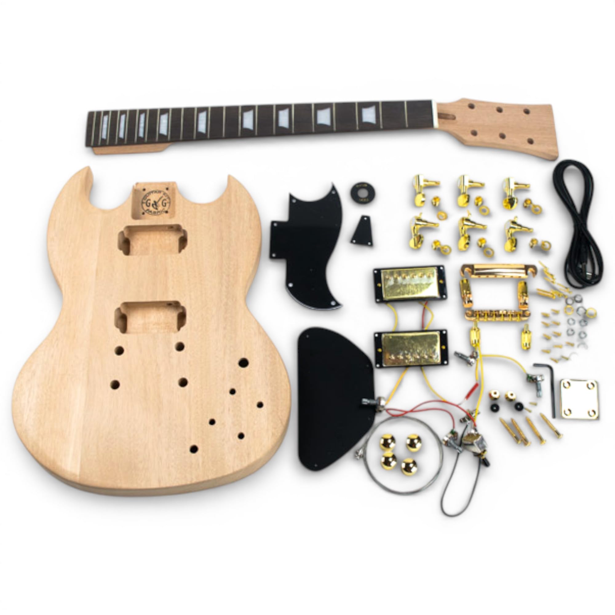 The Guitar Kit Fabric Zestaw do gitary - SG Gold, palisander