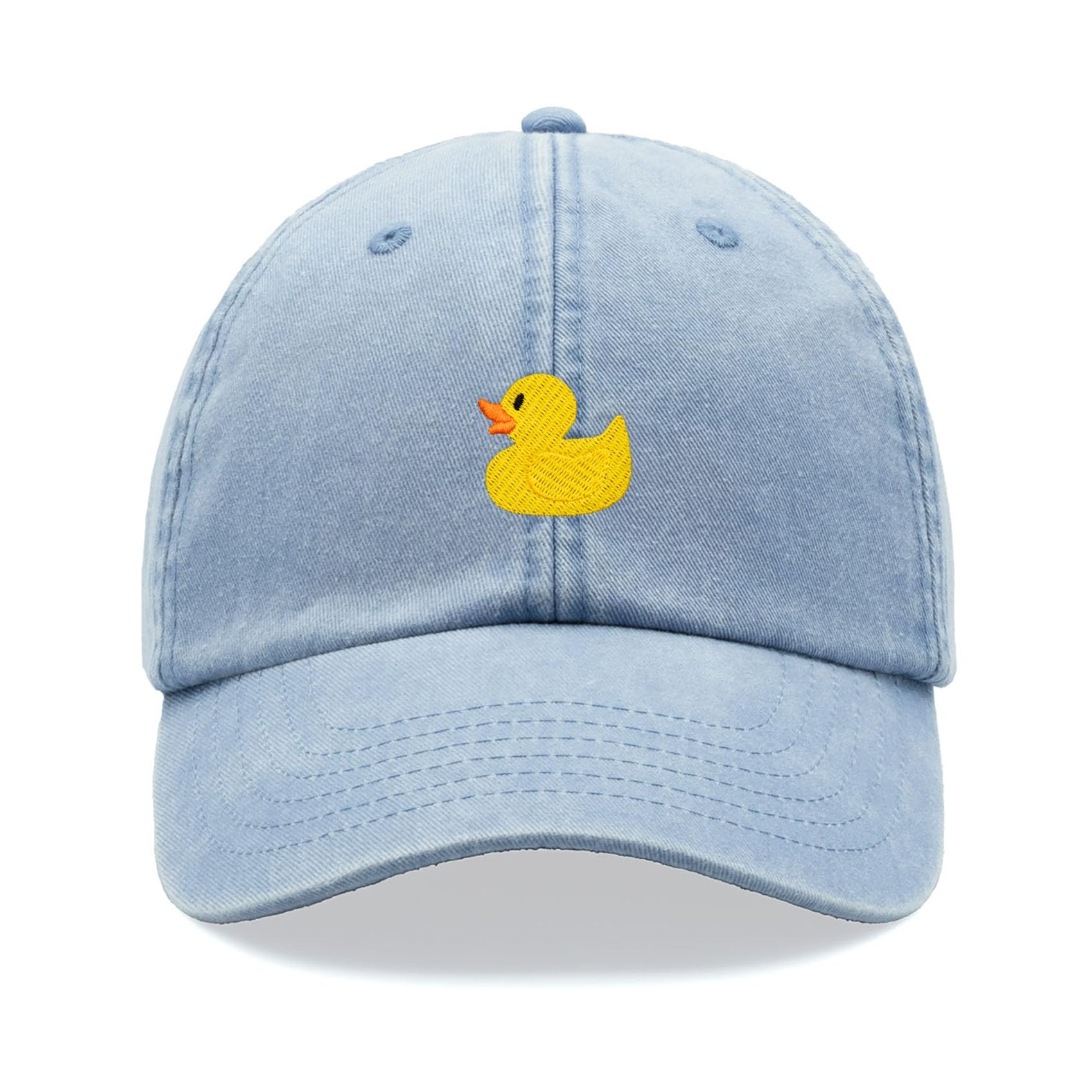 Cap Base Unisex Light Blue Yellow Rubber Duck Baseball Cap Vintage Washed Dad Hat Adjustable