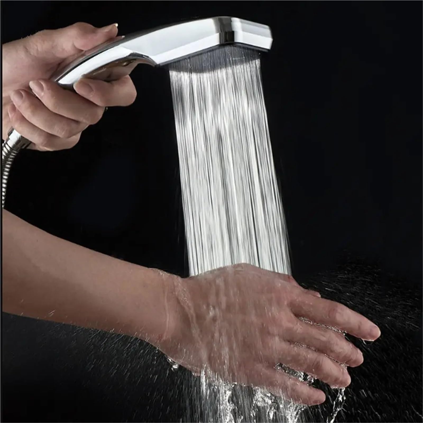Cabezal de ducha de alta presión, boquilla de lluvia de mano cromada de 300 agujeros, accesorio de baño de ahorro de agua, diseño filtrado para una mejor experiencia de baño (naranja)