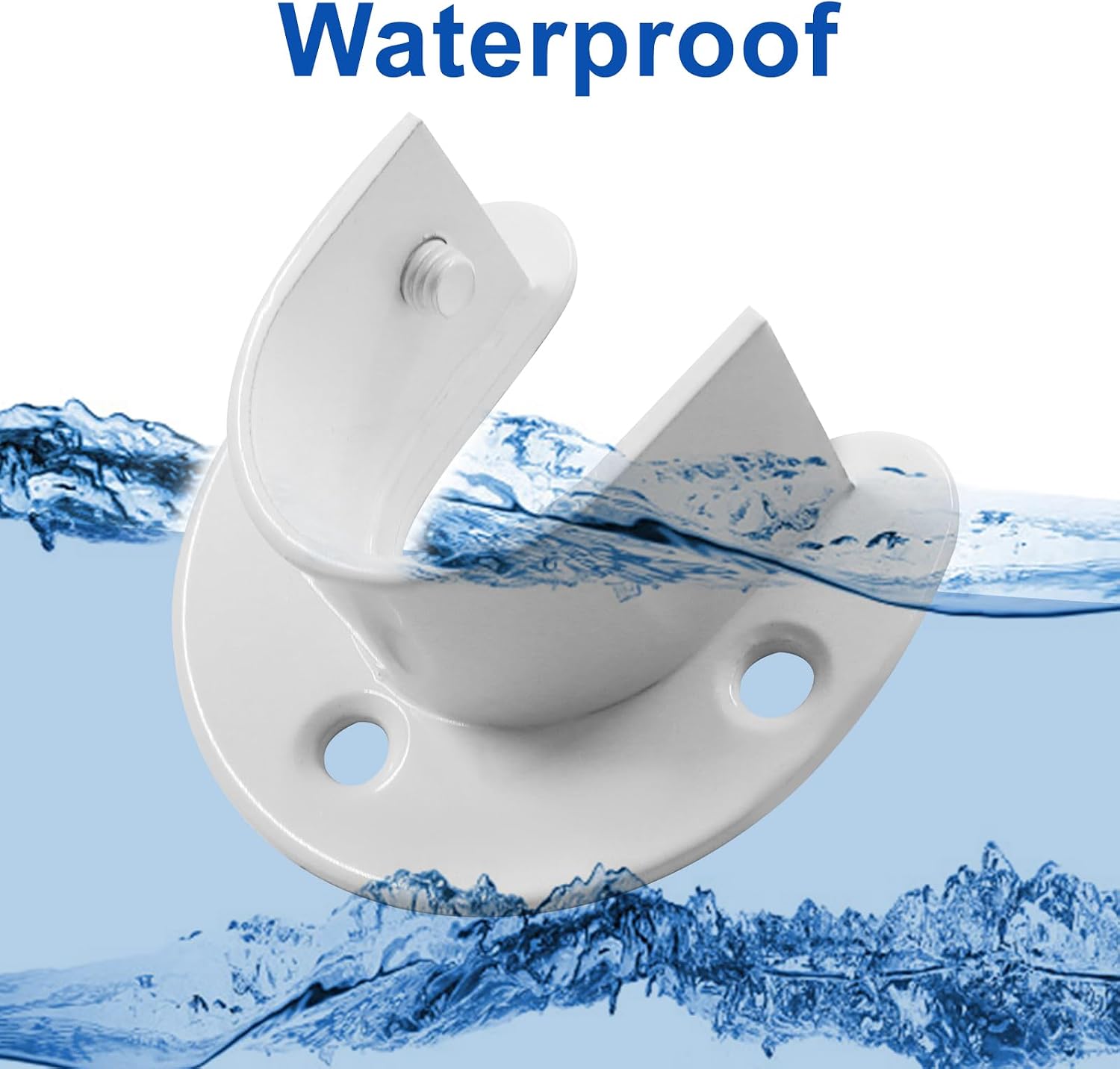 2Pcs Stainless Steel Closet Rod Bracket, 1-1/4Inch Wall Mounted Closet Rod Holders Ceiling Mount Brackets for Bathroom/Interior Decorators(White)