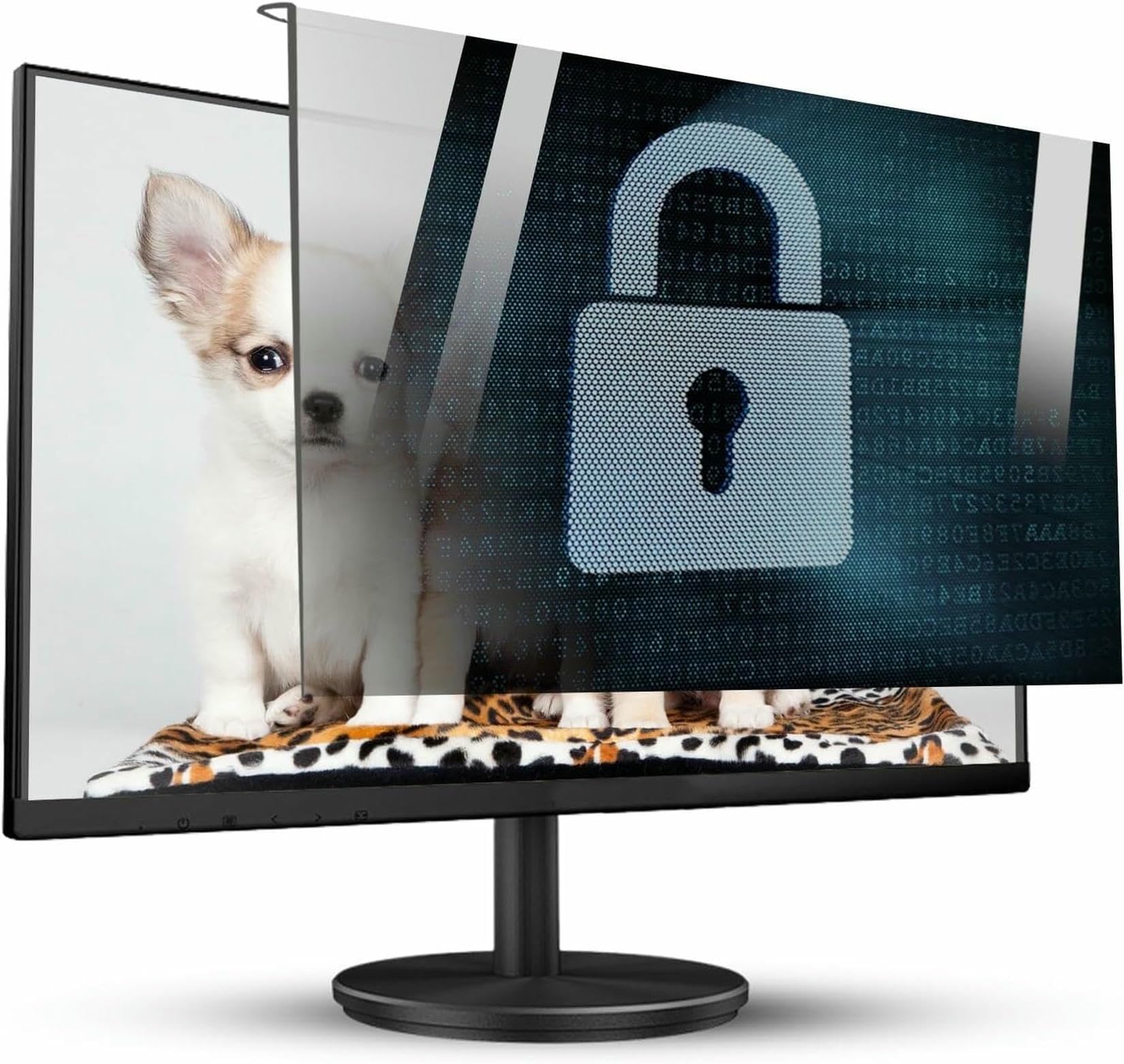 Filtre de confidentialité 27 pouces suspendu amovible anti-lumière bleue pour écran PC