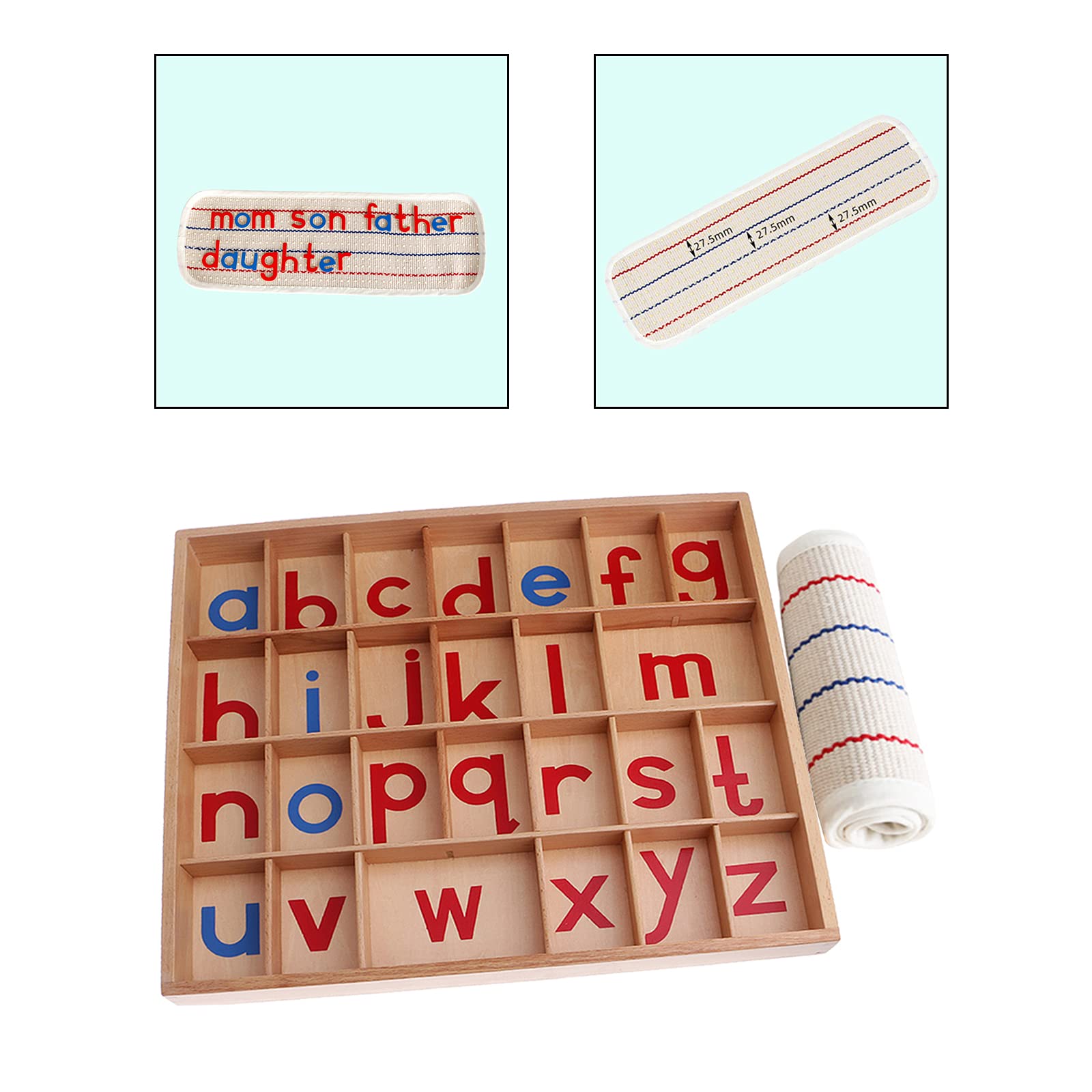 Pädagogisches Alphabet Spiel Aus Holz für Kinder: Materialien Zum Erlernen von Sprache, Rechtschreibung Und Entwicklung (3 12 Jahre), mit kleine Matte