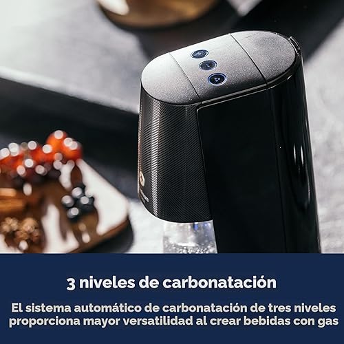 Miniatura 5 de SodaStream - E-TERRA - Máquina de soda PAQUETE DE VALOR 3 niveles automáticos de carbonatación Incluye 2 cilindros de CO2, 3 botellas aptas