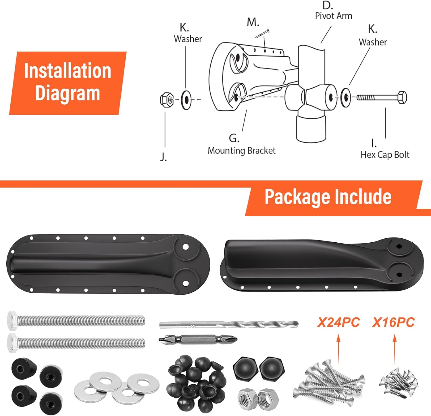 Spa Cover Lift Accessories,Hot Tub Cover Lift Original Parts,One Pair of Brackets Includes Mounting Kit,Side Mount Manual-Pivot Lifter Accessories,Lifter Replacement Two Bracket Kit