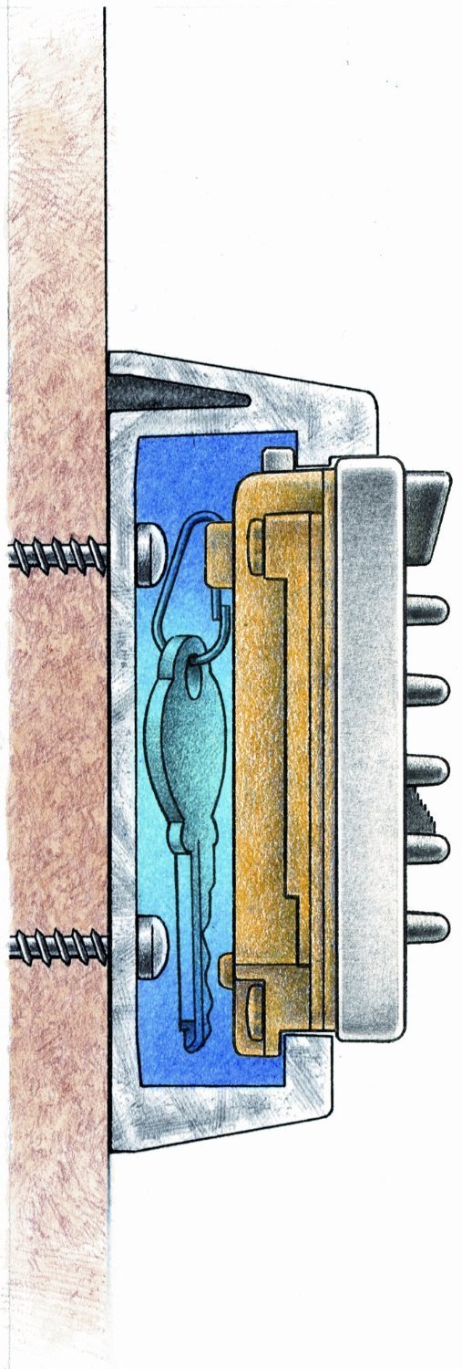 KeySafe Slimline Boîte de rangement pour clés avec serrure à combinaison et housse de protection