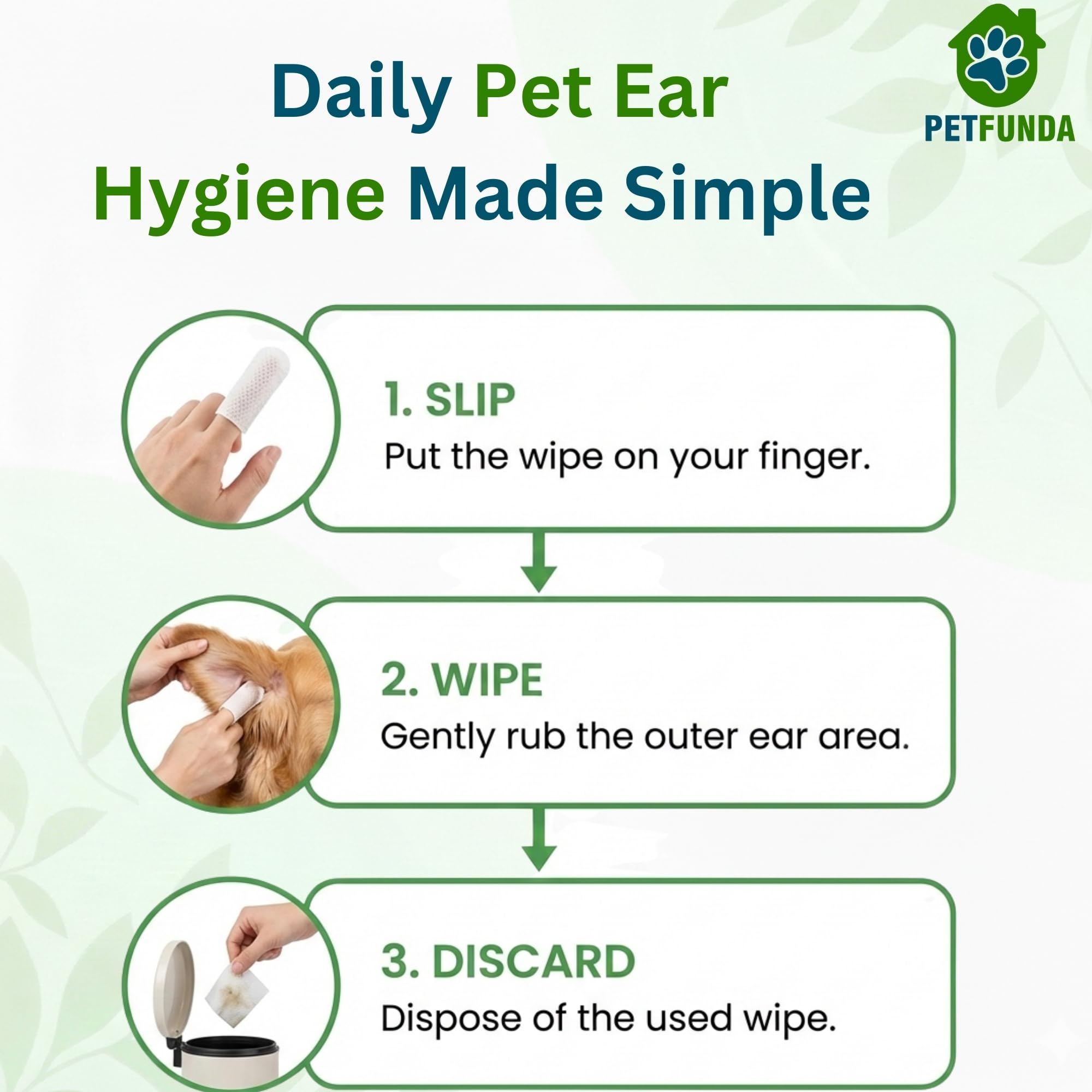 Finger Wipes for Dog & Cat Ears (50 Pcs) – Fits Over Finger for Mess-Free Cleaning – Rosemary & Witch Hazel – Removes Wax, Dirt & Odor – Alcohol-Free, Safe for Puppies & Kittens — Amazon image 6