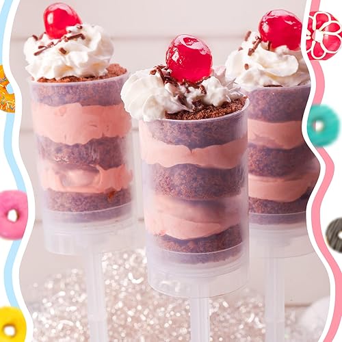 Vista 14 de Lenwen 400 recipientes para tartas con tapas, reutilizables para tartas, contenedores multiusos, disparador para cupcakes, confeti, helado casero