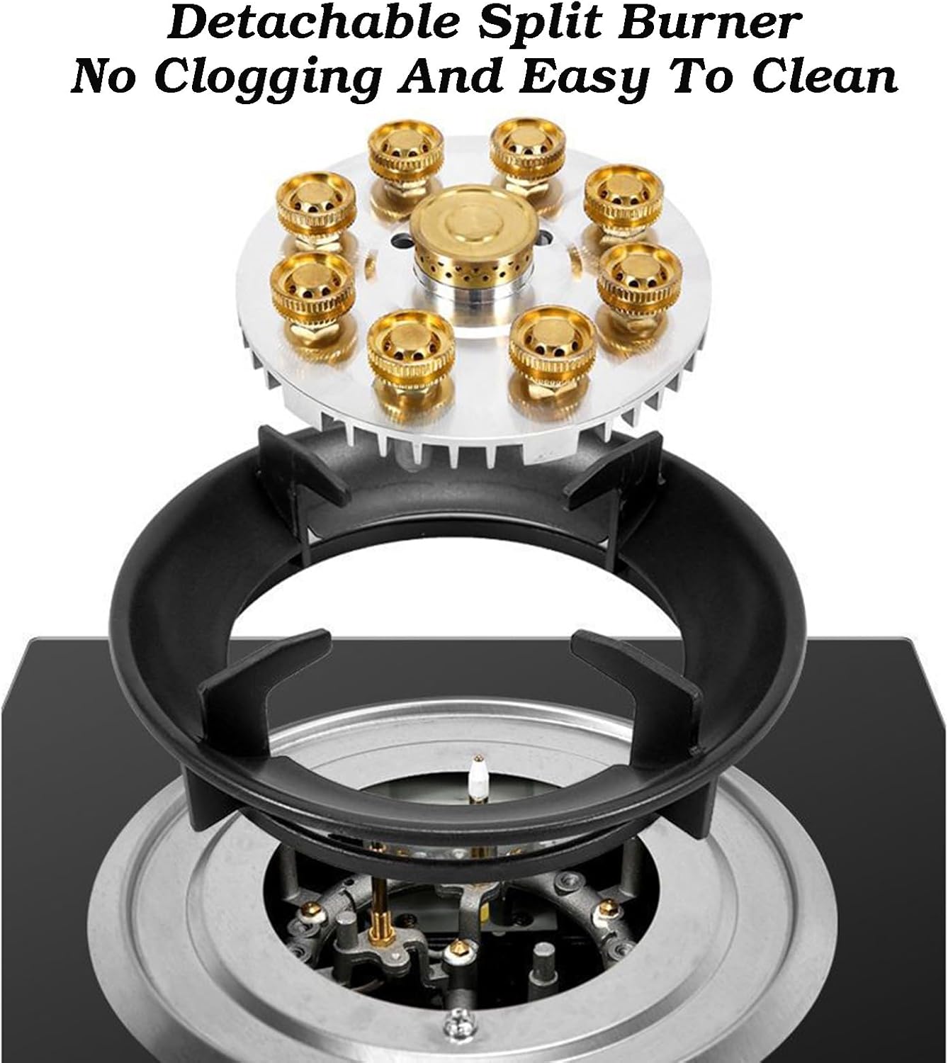 Portable Gas Stove,5.2KW 1 Burner Hob,LPG/NG Burners Units,Tempered Glass Countertop,with Flameout Protection and Timer,for Home Kitchen(NG)