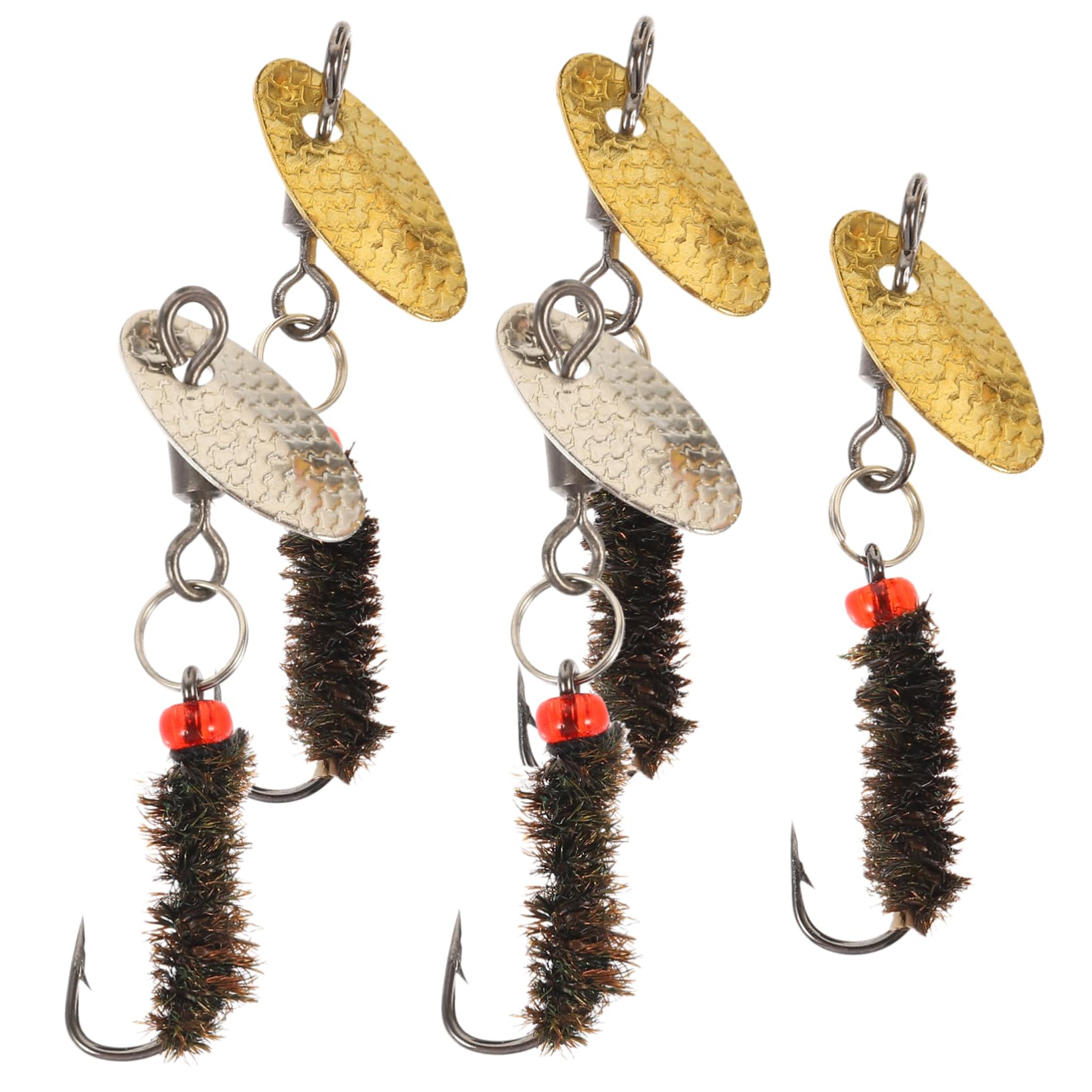 Toddmomy Juego De Gancho con Mosca De Lentejuelas Plomada Manos para Herramienta De Pesca Brillante Señuelo Herramienta De Pesca Giratoria Acero Inoxidable