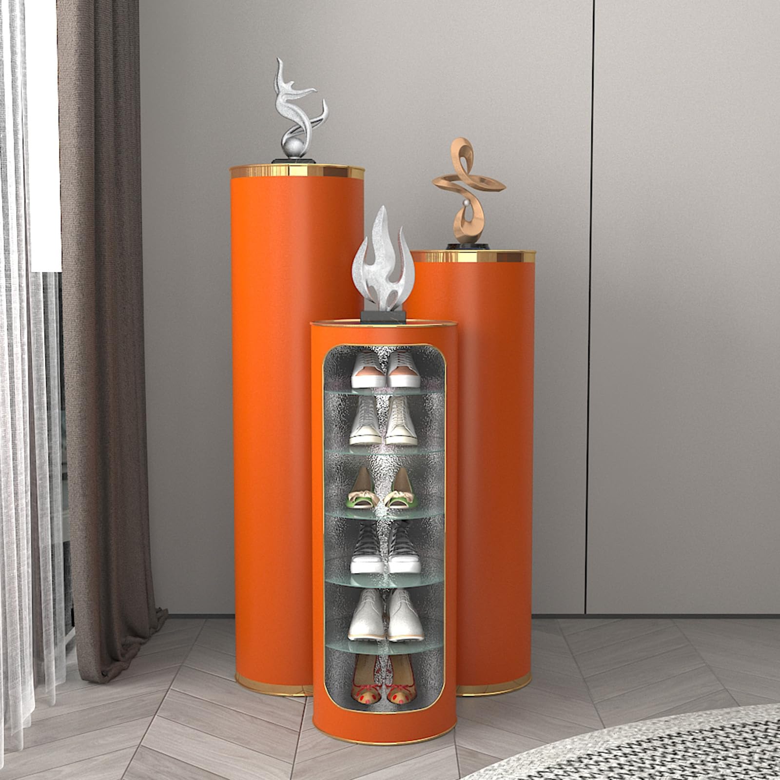 Genérico Giratorio Zapatero Giratorio Vertical Organizador Giratorio De Zapatero, Armario De Zapatos, Torre De Zapatos para Armario, Entrada, Pasillo (White, Ø32cm 120cm 8layer)