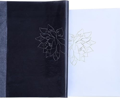 Miniatura 2 de Outus Paquete de 30 papeles de carbono para trazar, papel de calco de copia de carbono grafito para lienzo, papel de madera (negro, 8.5 x 11